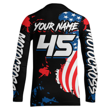 Load image into Gallery viewer, Adult&Kid Custom US Flag Motocross Jersey UPF30+ MX Racing Biker Off-road Dirt Bike Racewear| CTP62