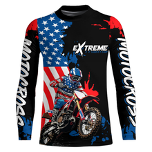 Load image into Gallery viewer, Adult&Kid Custom US Flag Motocross Jersey UPF30+ MX Racing Biker Off-road Dirt Bike Racewear| CTP62