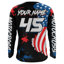 Load image into Gallery viewer, Adult&Kid Custom US Flag Motocross Jersey UPF30+ MX Racing Biker Off-road Dirt Bike Racewear| CTP62