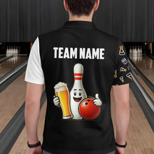 Load image into Gallery viewer, Custom Beer Bowling Shirt  Funny Bowling Team League Polo Bowling Shirt for Men QZT403