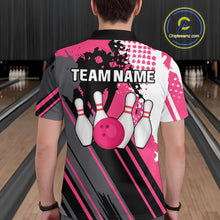 Load image into Gallery viewer, Custom Pink Bowling Shirts for Men Women Team Bowling Polo and Quarter Zip MBL104