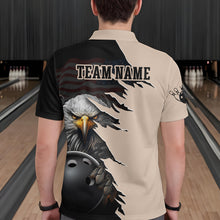 Load image into Gallery viewer, US Flag Eagle 3D Bowling Shirt for Men Custom Name Polo & Quarter-zip Bowling Jersey with Team HNT05