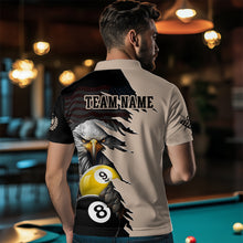 Load image into Gallery viewer, Personalized American Flag Eagle 8 & 9 Billiard Jersey for Men Billiard Shirt Polo & 1/4 Zip NNT38