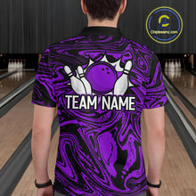 Load image into Gallery viewer, Custom Purple Bowling Men Bowling Shirt Polo & Quarter-Zip Bowling Team Jerseys HNT81