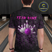 Load image into Gallery viewer, Custom Strike Purple Bowling Men Bowling Shirt Polo & Quarter-Zip Bowling Team Jerseys HNT79