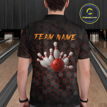 Load image into Gallery viewer, Custom Strike Red Bowling Men Bowling Shirt Polo & Quarter-Zip Bowling Team Jerseys HNT79