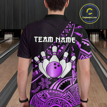 Load image into Gallery viewer, Purple Vintage Bowling Custom Men Bowling Shirt Polo & Quarter-Zip Bowling Team Jerseys HNT69
