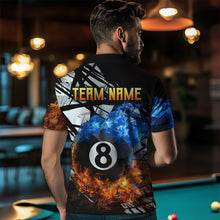 Load image into Gallery viewer, Custom Flame 8 Ball Billiard Shirts for Men Billiard Team Jerseys Polo & 1/4 Zip Shirts NNT46
