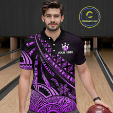 Load image into Gallery viewer, Purple Vintage Bowling Custom Men Bowling Shirt Polo & Quarter-Zip Bowling Team Jerseys HNT69