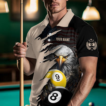 Load image into Gallery viewer, Personalized American Flag Eagle 8 & 9 Billiard Jersey for Men Billiard Shirt Polo & 1/4 Zip NNT38