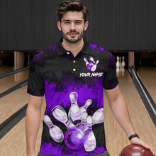 Load image into Gallery viewer, Customize Purple Bowling Shirts for Men Women Team Bowling Polo & 1/4 Zip Shirts MBL81