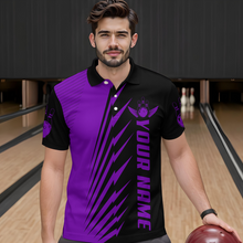 Load image into Gallery viewer, Custom Purple Bowling Shirts for Men Women Team Bowling Polo & 1/4 Zip Shirt MBL48