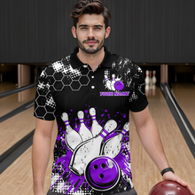 Load image into Gallery viewer, Purple Watercolor Bowling Shirts Men Women Team Custom Bowling Polo & 1/4 Zip Shirt MBL60