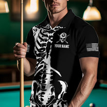 Load image into Gallery viewer, Custom Skull Bone 8 Ball Billiard Shirts for Men Billiard Team Jerseys Polo & 1/4 Zip Shirts NNT47