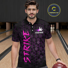 Load image into Gallery viewer, Custom Strike Purple Bowling Men Bowling Shirt Polo & Quarter-Zip Bowling Team Jerseys HNT79