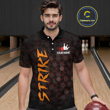 Load image into Gallery viewer, Custom Strike Red Bowling Men Bowling Shirt Polo & Quarter-Zip Bowling Team Jerseys HNT79
