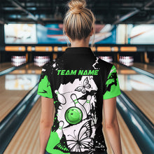 Load image into Gallery viewer, Custom Green Butterflies Bowling Shirt for Men Women Team Bowling Polo&Quater Zip MBL76