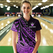 Load image into Gallery viewer, Purple Vintage Bowling Custom Women Bowling Shirt Polo & Quarter-Zip Bowling Team Jerseys HNT69
