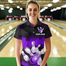 Load image into Gallery viewer, Customize Purple Bowling Shirts for Men Women Team Bowling Polo & 1/4 Zip Shirts MBL81