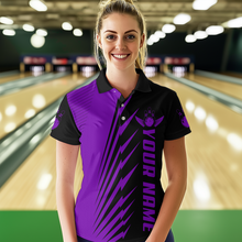 Load image into Gallery viewer, Custom Purple Bowling Shirts for Men Women Team Bowling Polo & 1/4 Zip Shirt MBL48