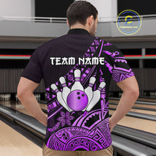 Load image into Gallery viewer, Purple Vintage Bowling Custom Men Bowling Shirt Polo & Quarter-Zip Bowling Team Jerseys HNT69