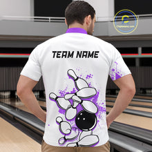 Load image into Gallery viewer, Purple Vintage Bowling Custom Men Bowling Shirt Polo & Quarter-Zip Bowling Team Jerseys HNT68