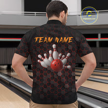 Load image into Gallery viewer, Custom Strike Red Bowling Men Bowling Shirt Polo & Quarter-Zip Bowling Team Jerseys HNT79