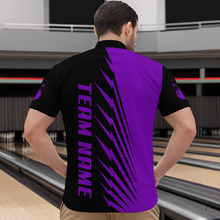 Load image into Gallery viewer, Custom Purple Bowling Shirts for Men Women Team Bowling Polo & 1/4 Zip Shirt MBL48