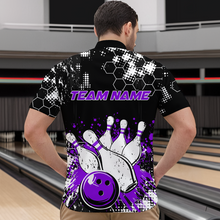 Load image into Gallery viewer, Purple Watercolor Bowling Shirts Men Women Team Custom Bowling Polo & 1/4 Zip Shirt MBL60