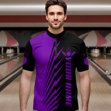 Load image into Gallery viewer, Custom Purple Bowling Shirts for Men Women Team Bowling Polo & 1/4 Zip Shirt MBL48