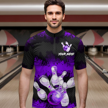 Load image into Gallery viewer, Customize Purple Bowling Shirts for Men Women Team Bowling Polo & 1/4 Zip Shirts MBL81