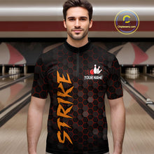 Load image into Gallery viewer, Custom Strike Red Bowling Men Bowling Shirt Polo & Quarter-Zip Bowling Team Jerseys HNT79