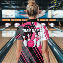 Load image into Gallery viewer, Custom Pink Bowling Shirts for Men Women Team Bowling Polo and Quarter Zip MBL104