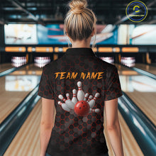Load image into Gallery viewer, Custom Strike Red Bowling Women Bowling Shirt Polo & Quarter-Zip Bowling Team Jerseys HNT79