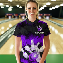 Load image into Gallery viewer, Customize Purple Bowling Shirts for Men Women Team Bowling Polo & 1/4 Zip Shirts MBL81