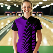 Load image into Gallery viewer, Custom Purple Bowling Shirts for Men Women Team Bowling Polo & 1/4 Zip Shirt MBL48