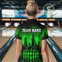 Load image into Gallery viewer, Green Bowling Custom Women Bowling Shirt Polo & Quarter-Zip Bowling Team Jerseys HNT66