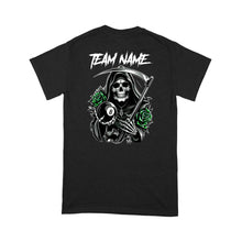 Load image into Gallery viewer, Personalized Multicolor Death Skeleton Billiard Shirts, Funny 8 Ball T-Shirts For Pool Team Player TDM3916
