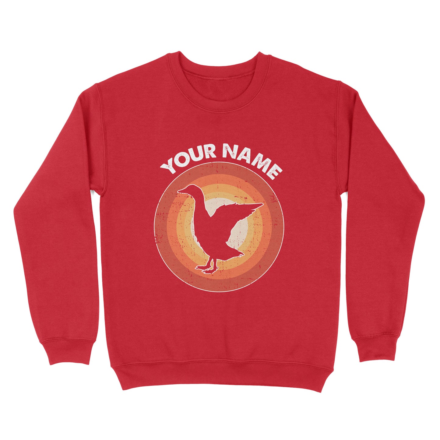 Goose Retro Vintage Sunset Custom Name Shirt, Goose Hunting Shirt, Personalized Gift for Goose Bird Lover Standard Sweatshirt FSD2347D08