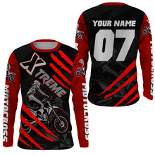 Load image into Gallery viewer, Xtreme Motocross kid&adult custom UV red MX jersey biker racing shirt motorcycle long sleeves PDT225