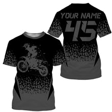Load image into Gallery viewer, MX racing jersey personalized motocross UPF30+ adult&kid grey dirt bike riders off-road motorcycle| NMS873