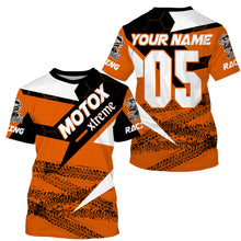 Load image into Gallery viewer, Xtreme orange MotoX custom kid&adult jersey UPF30+ dirt bike off-road MX racing motorcycle shirt PDT48