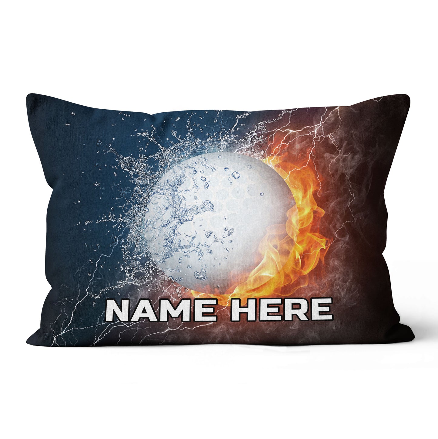 Fire And Water Golf Ball Custom Pillow Personalized Cool Golf Gifts LDT1202