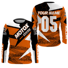 Load image into Gallery viewer, Xtreme orange MotoX custom kid&adult jersey UPF30+ dirt bike off-road MX racing motorcycle shirt PDT48
