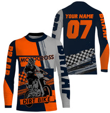 Load image into Gallery viewer, Custom orange motocross jersey UV protective kid&adult dirt bike MX racing off-road long sleeve| NMS901