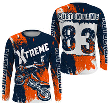 Load image into Gallery viewer, White personalized Motocross jersey adult&kid dirt bike shirt UV protective MX xtreme motorcycle PDT20