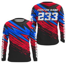 Load image into Gallery viewer, Custom Motocross jersey UPF30+ kid&adult blue red dirt bike racing off-road motorcycle racewear NMS945
