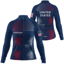 Load image into Gallery viewer, USA cycling jersey men & women full zipper American bike shirt UPF50+ Cycle gear with 3 pockets| SLC180