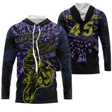 Load image into Gallery viewer, Purple personalized dirt bike jersey adult&kid UV protective off-road Just Ride motorcycle shirt PDT02
