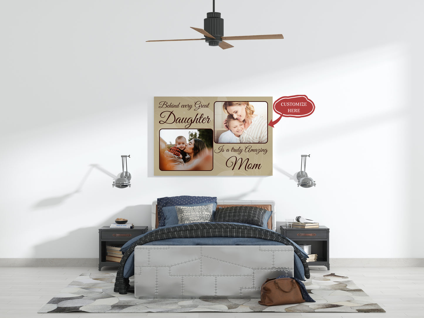 Personalized Canvas| Mother & Daughter - Custom Image Canvas for Mother| Gifts for Her, Mother, Mom T166